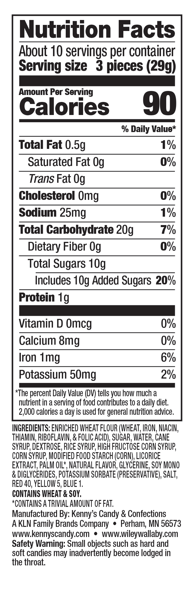 Wiley Wallaby Green Apple Australian Style Licorice 10oz, Nutrition Facts & Ingredients