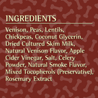 Zignature Grain Free Venison Formula Soft Moist Dog Treats, Ingredients list