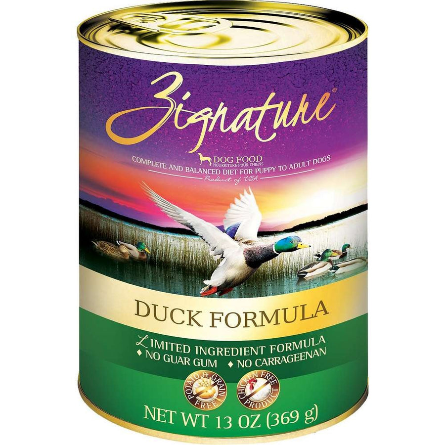 Zignature Limited Ingredient Diet Grain Free Duck Recipe Canned Dog Food 13oz, Front Can