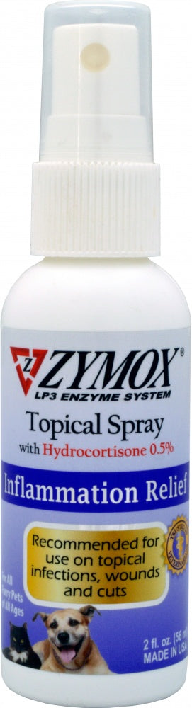 Zymox Topical Spray for Hot Spots and Skin Infections 2floz, Front Spray