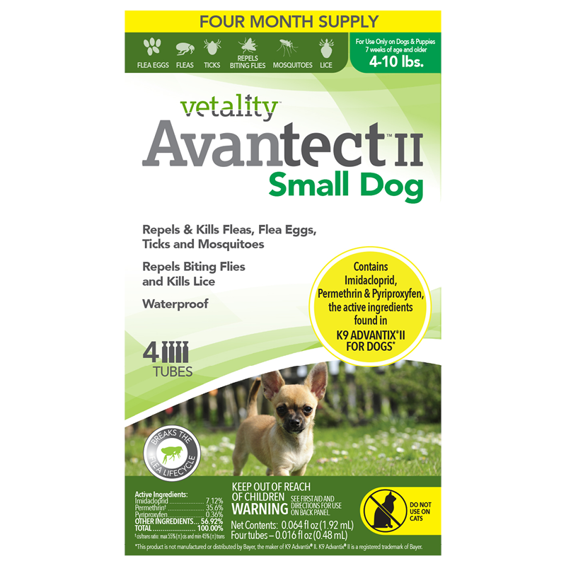 Vetality Avantect II for Dogs 4-10 lbs 4 Dose