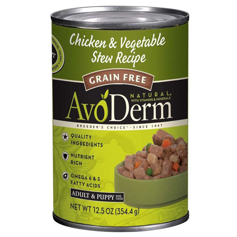 AvoDerm Grain Free Natural Chicken and Vegetable Stew Formula Canned Dog Food