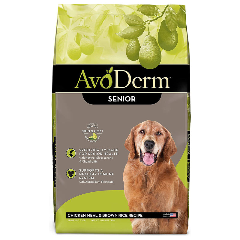 AvoDerm Natural Senior Chicken Meal and Brown Rice Formula Dry Dog Food