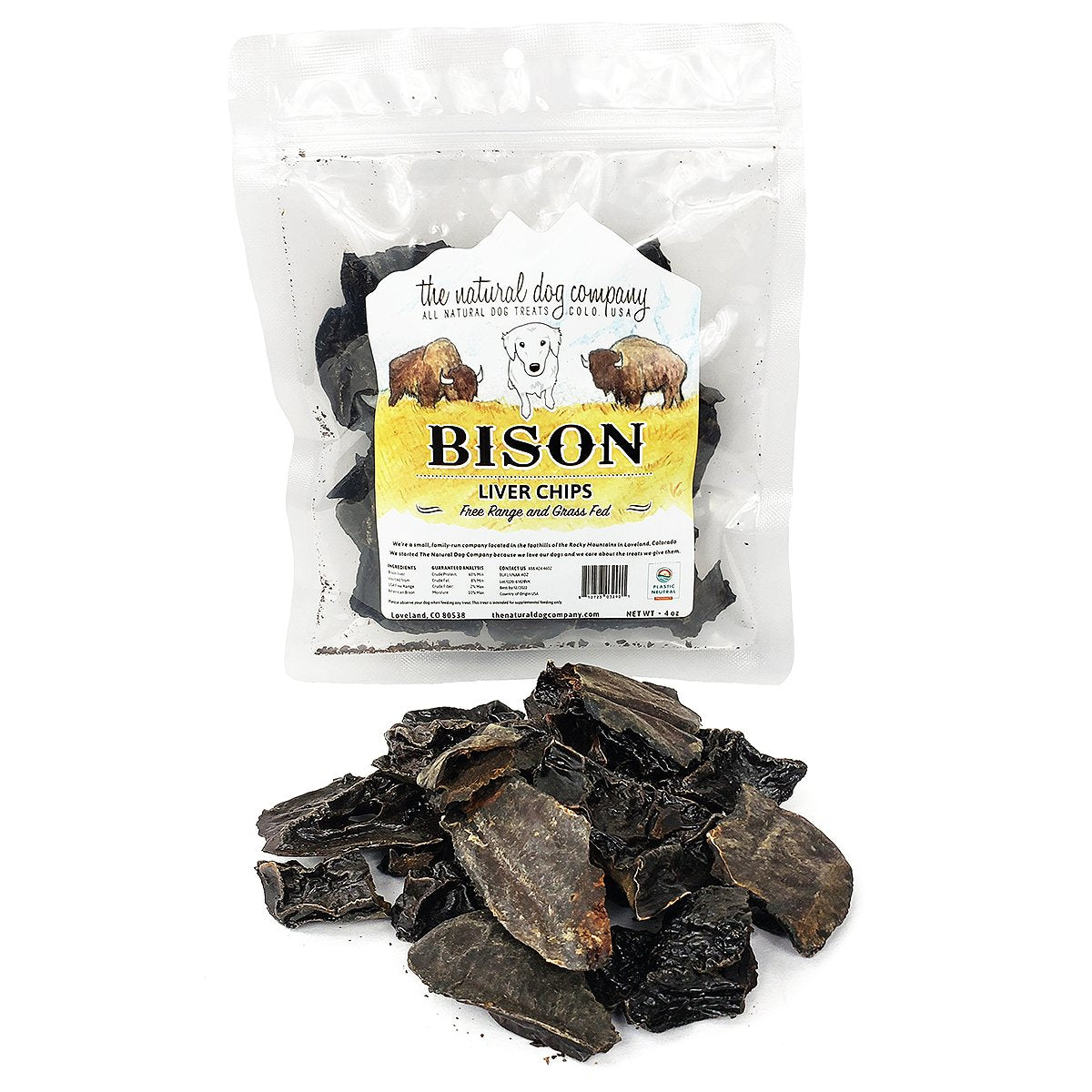 Tuesday's Natural Dog Company  Bison Liver Chips Dog Treat