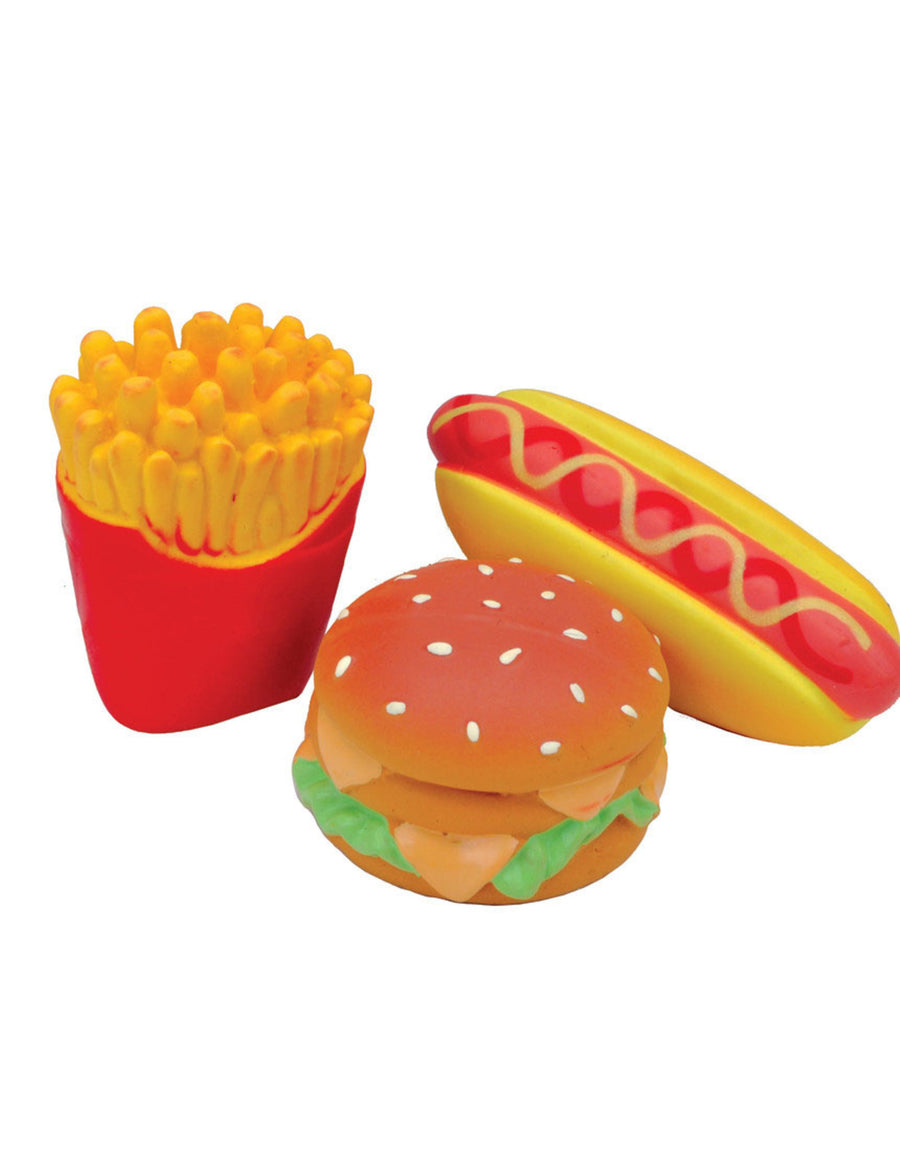 Li'l Pals Latex Burger And Fries Dog Toy