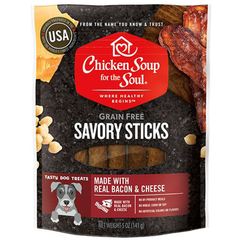 Chicken Soup for the Soul Grain Free Savory Sticks Bacon & Cheese Dog Treats