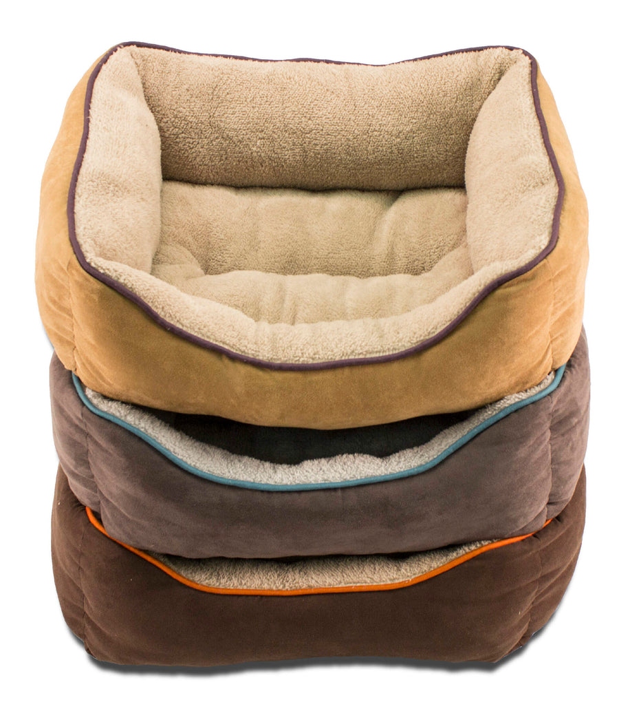 Faux Suede Lounger Box Pet Bed