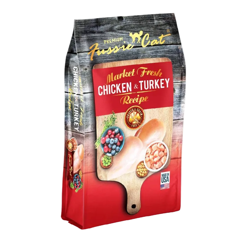 Fussie Cat Market Fresh Grain Free Chicken And Turkey Recipe Dry Cat Food