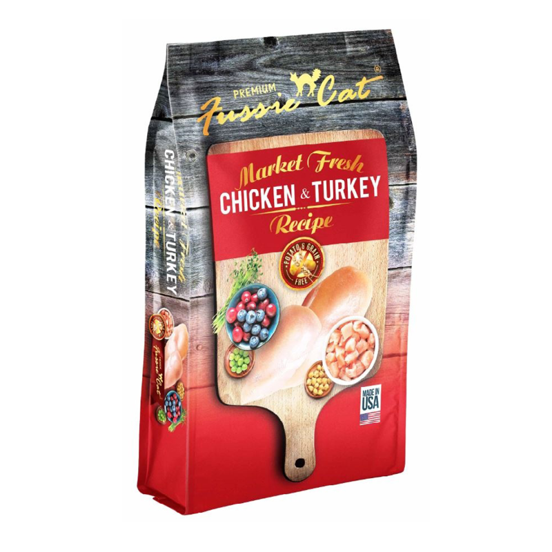 Fussie Cat Market Fresh Grain Free Chicken And Turkey Recipe Dry Cat Food