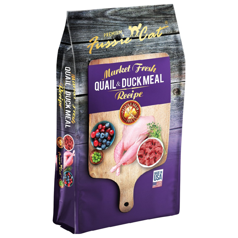 Fussie Cat Market Fresh Grain Free Quail & Duck Meal Recipe Dry Cat Food