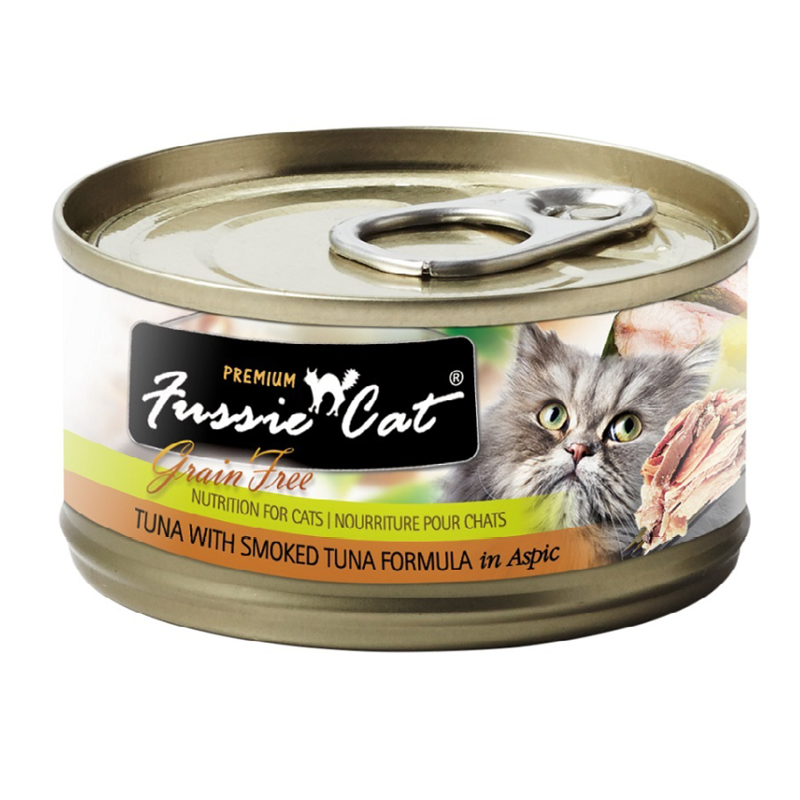 Fussie Cat Premium Grain Free Tuna with Smoked Tuna in Aspic Canned Cat Food