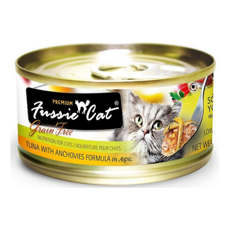 Fussie Cat Premium Tuna with Anchovies Formula in Aspic Canned Food