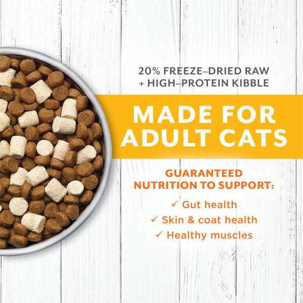 Instinct Longevity Adult 20% Freeze Dried Raw Meal Blend Cage-Free Chicken Recipe Cat Food