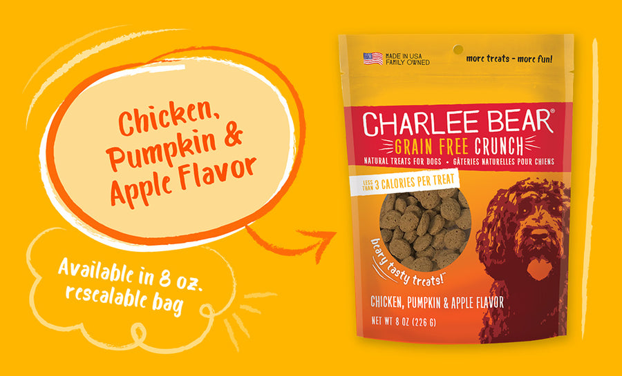 Charlee Bear Grain Free Crunch Chicken, Pumpkin, & Apple Flavored Dog Treats