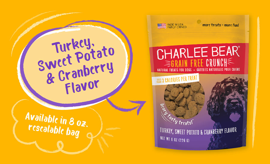 Charlee Bear Grain Free Crunch Turkey, Sweet Potato & Cranberry Flavored Dog Treats