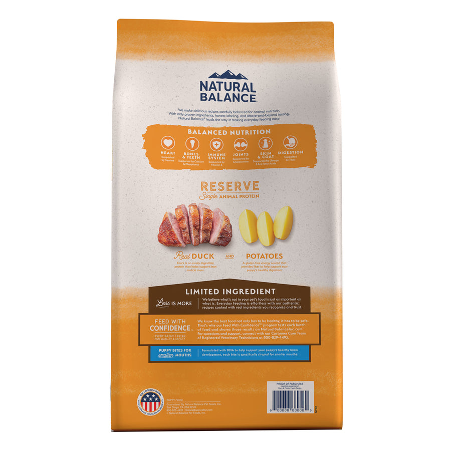 Natural Balance® Limited Ingredient Reserve Grain Free Duck & Potato Puppy Recipe Dry Dog Food