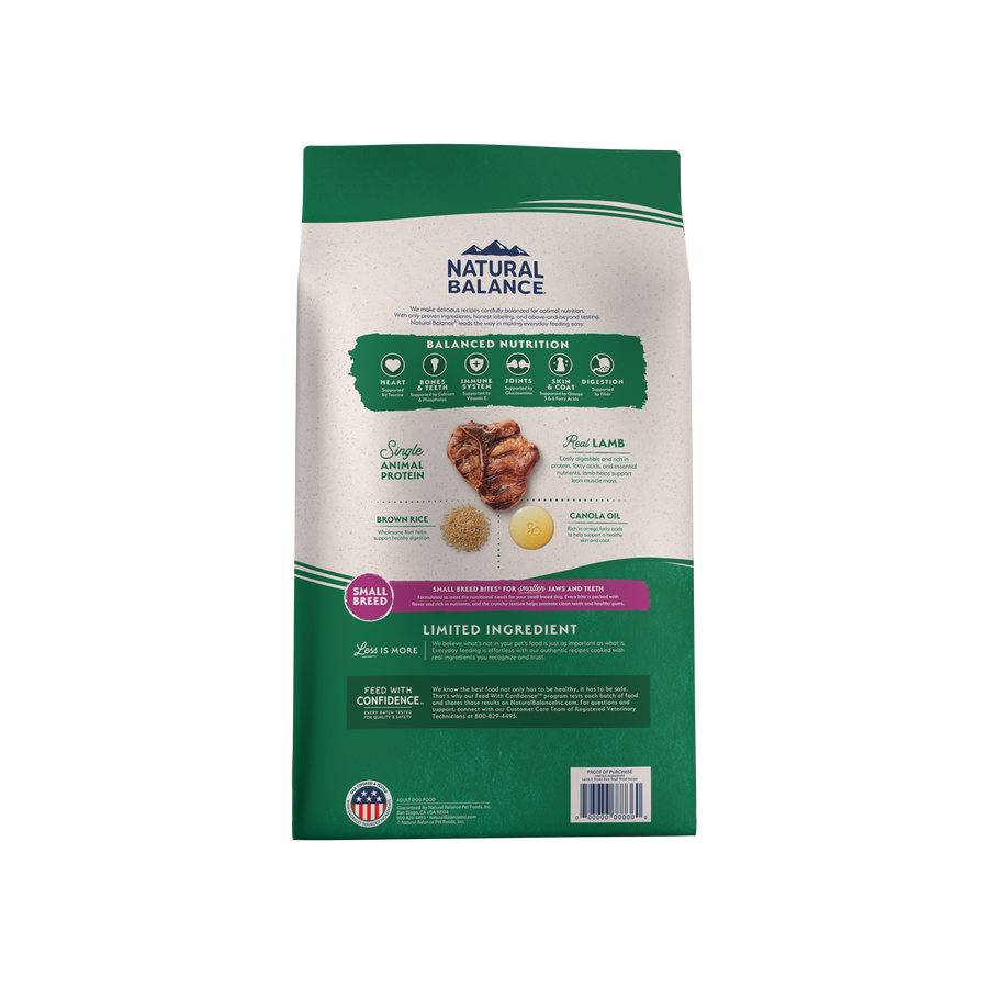 Natural Balance® Limited Ingredient Lamb & Brown Rice Small Breed Recipe Dry Dog Food