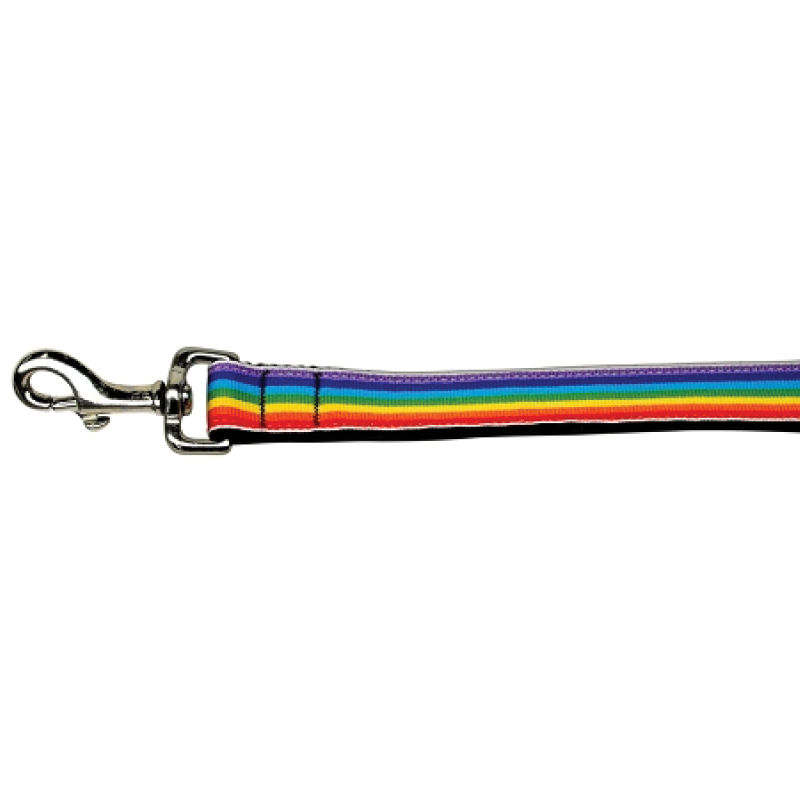 Rainbow Striped Nylon Leash