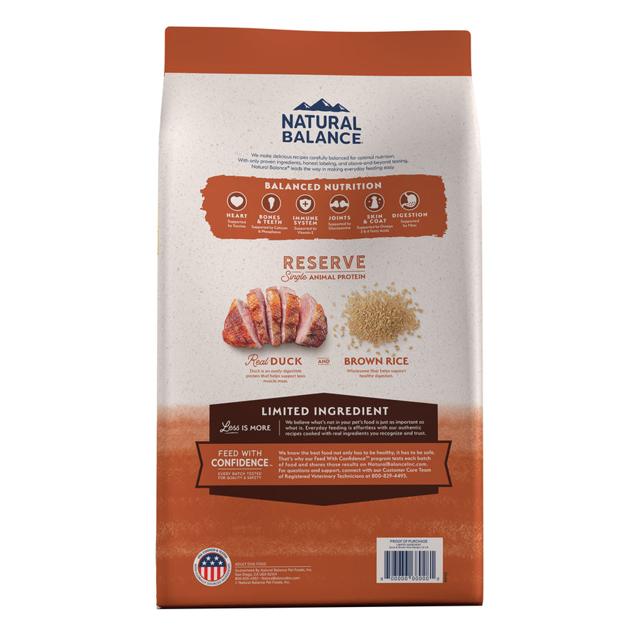 Natural Balance® Limited Ingredient Reserve Duck Brown Rice