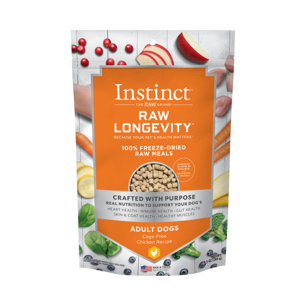 Instinct Longevity 100% Freeze Dried Raw Meals Cage-Free Chicken Recipe For Adult Dogs