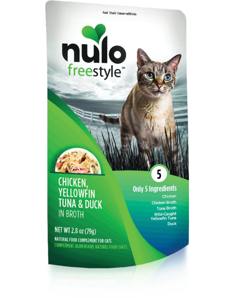 Nulo Freestyle Chicken, Yellowfin, Tuna and Duck in Broth Cat Food Topper