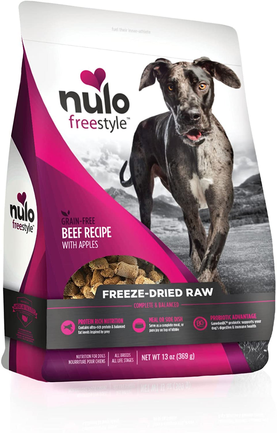 Nulo Freestyle Grain-Free Beef Recipe With Apples Freeze-Dried Raw Dog Food