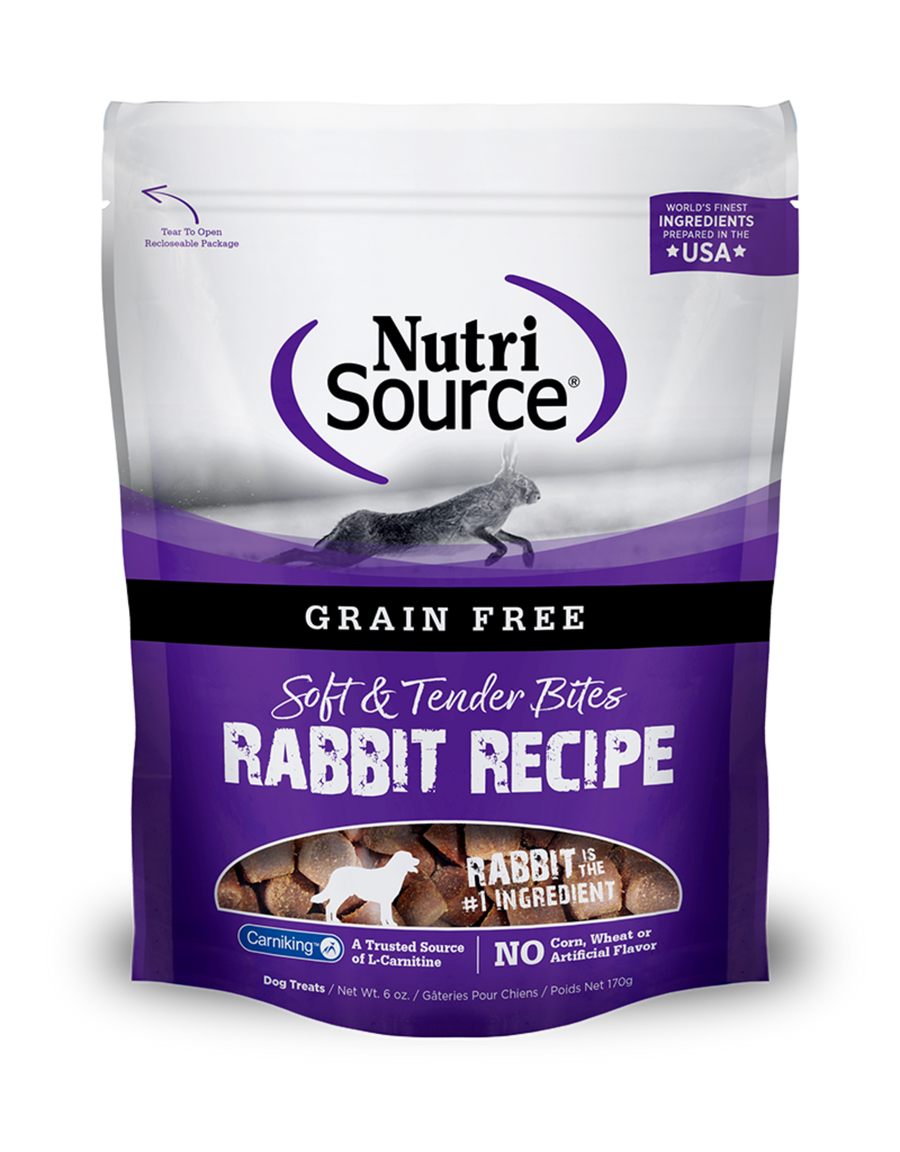 Nutrisource Grain Free Soft & Tender Bites Rabbit Recipe Dog Treats