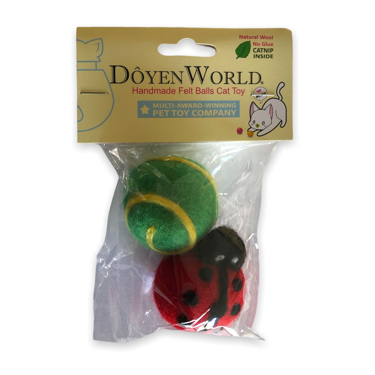 Doyen World Felt Ball Ladybug Cat Toys