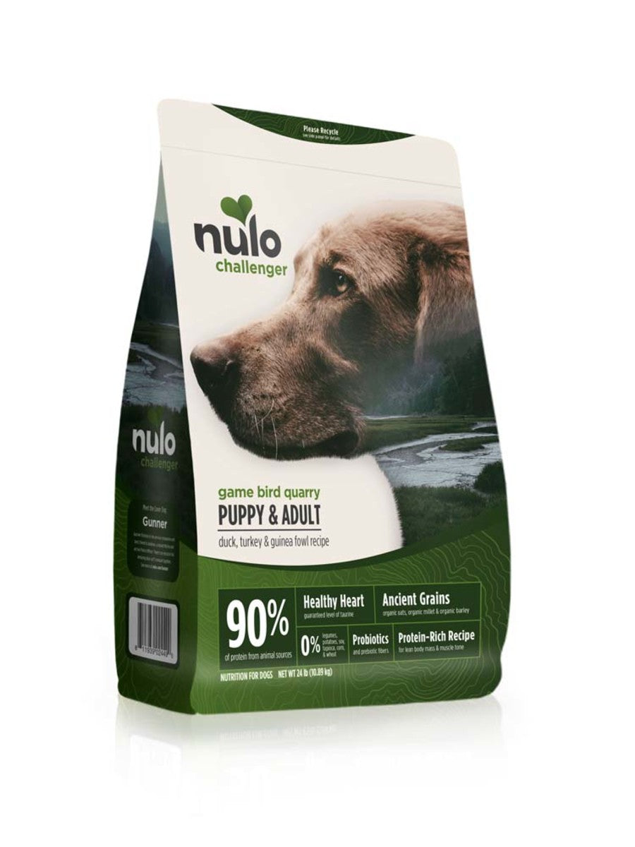 Nulo Challenger High-Meat Adult & Puppy Dry Dog Food Gamebird, Quarry Duck, Turkey & Guinea Fowl Dry Dog Food