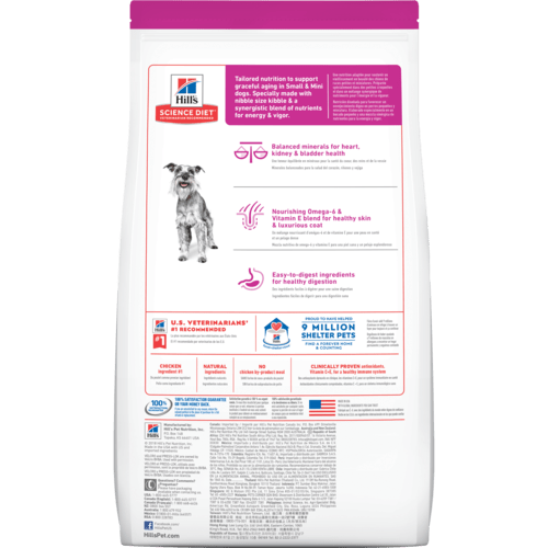 Hill's Science Diet Senior 7+ Small Paws Chicken Meal, Barley & Brown Rice Recipe Dry Dog Food