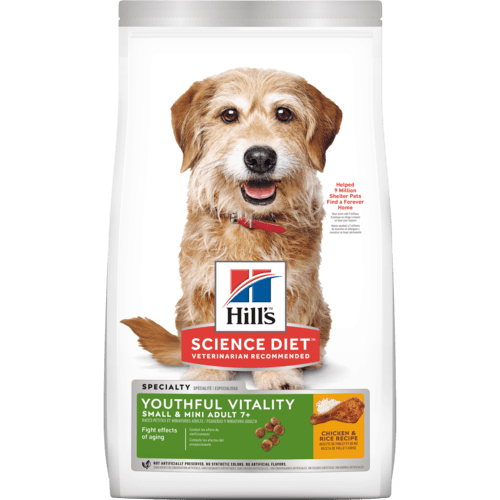 Hill's Science Diet Senior 7+ Youthful Vitality Small & Mini Chicken & Rice Recipe Dry Dog Food