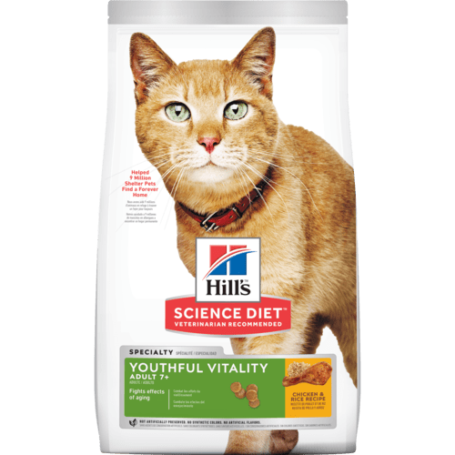 Hill's Science Diet Senior 7+ Youthful Vitality Chicken & Rice Recipe Dry Cat Food