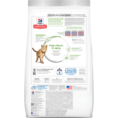 Hill's Science Diet Senior 7+ Youthful Vitality Chicken & Rice Recipe Dry Cat Food