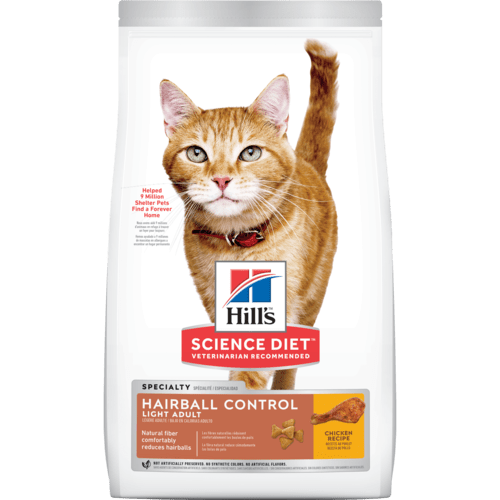 Hill's Science Diet Adult Hairball Control Light Chicken Recipe Dry Cat Food