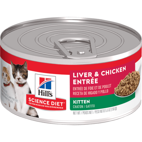 Hill's Science Diet Kitten Canned Cat Food, Liver & Chicken Entrée Wet Cat Food