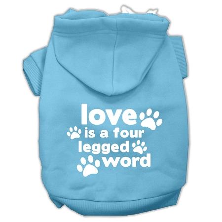 Love is a Four Leg Word Screen Print Pet Hoodies