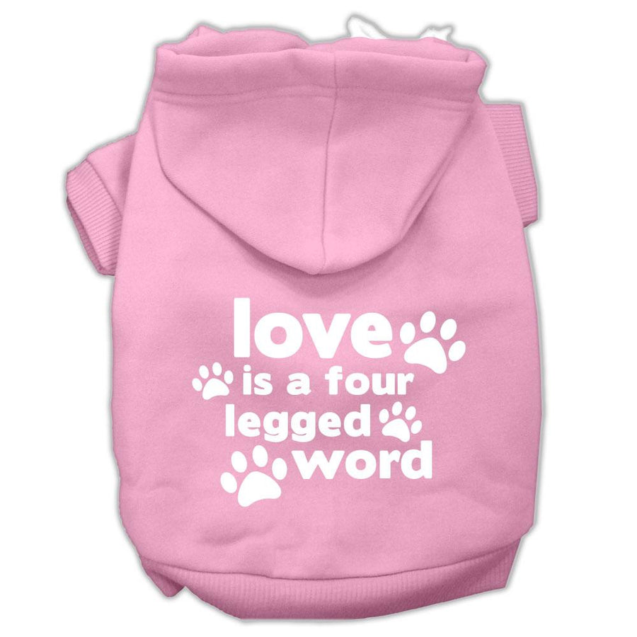 Love is a Four Leg Word Screen Print Pet Hoodies