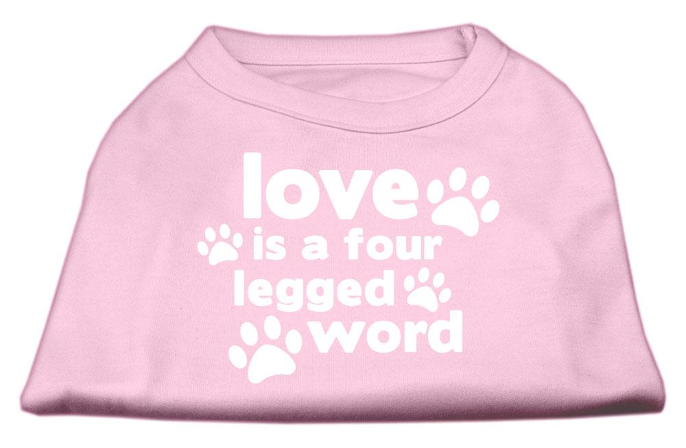 Love is a Four Leg Word Screen Print Shirt