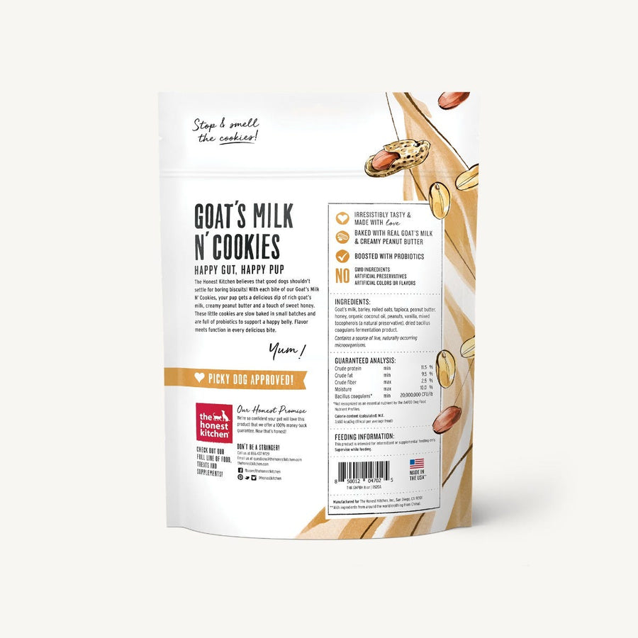 The Honest Kitchen Goat's Milk N' Cookies Peanut Butter & Honey Probiotic Dog Treats