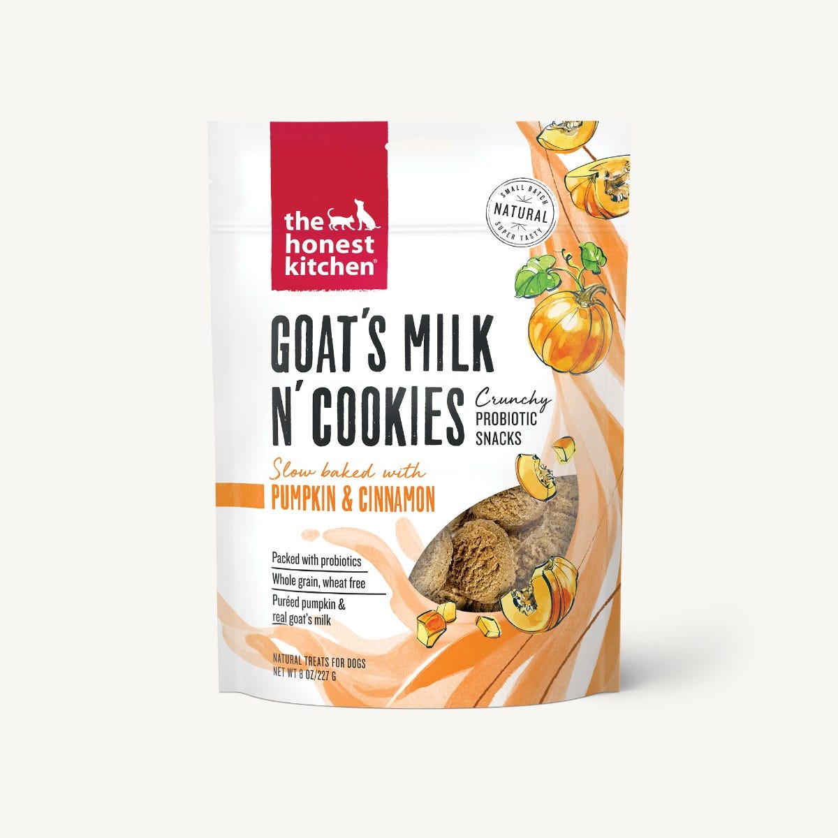 The Honest Kitchen Goat's Milk N' Cookies Pumpkin & Cinnamon Probiotic Dog Treats