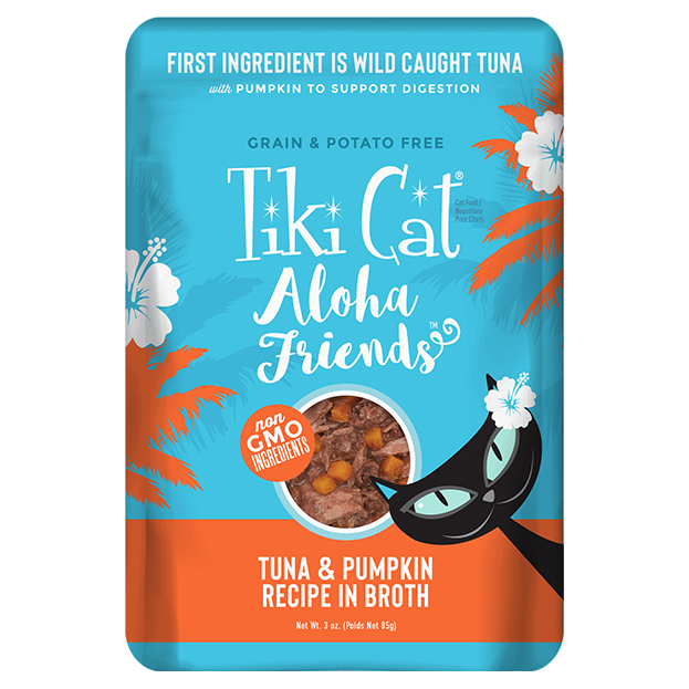 Tiki Cat Aloha Friends Grain Freed Tuna with Pumpkin Cat Food Pouches