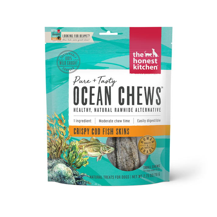 The Honest Kitchen BEAMS Grain Free Ocean Chews Cod Skin Dog Treats