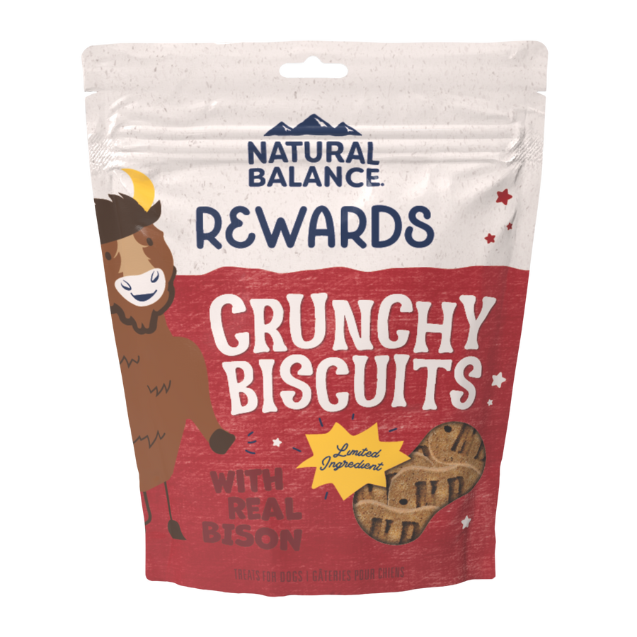 Natural Balance Rewards Crunchy Biscuits With Real Bison Dog Treat